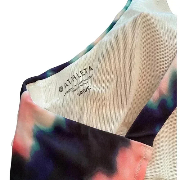 Athleta Tie Dye High Neck Tankini Swim Top Size 34 B/C NWT - Picture 6 of 8